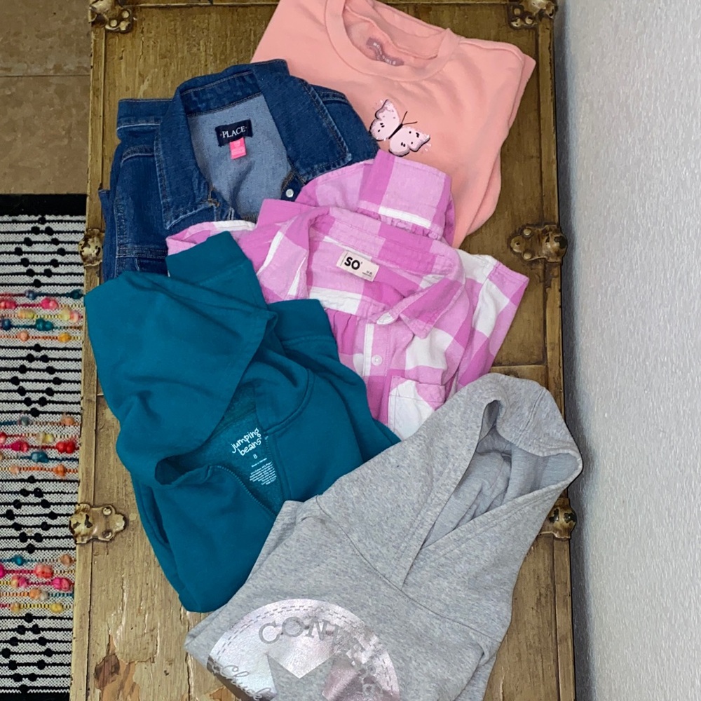 Girls Size M 7/8 Long Sleeve Bundle (5)